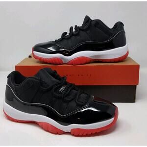 Nike Air Jordan 11 Retro Low Bred Black Red White Size 9 FV5104-006